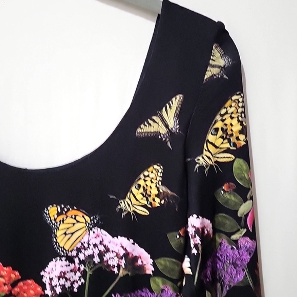 $395 Unworn Alice + Olivia Delora Floral Long Sleeve Body-Con Dress - Picture 7 of 15